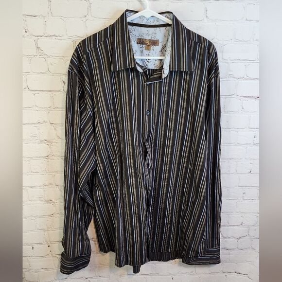 Men's Pronto Uomo "Blue" longsleeve button-down shirt, size XXL - Picture 1 of 3